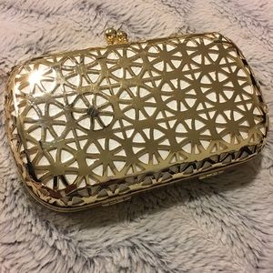 Big Buddha white and gold clutch